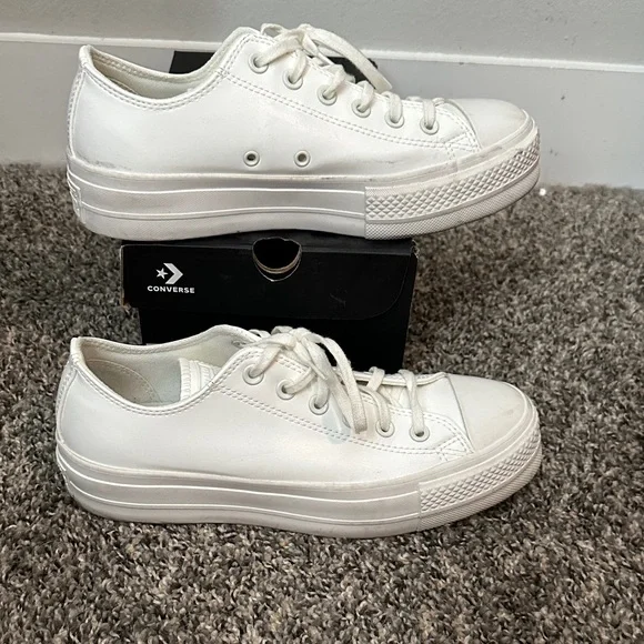 Converse White Platform Sneakers - Picture 3 of 4